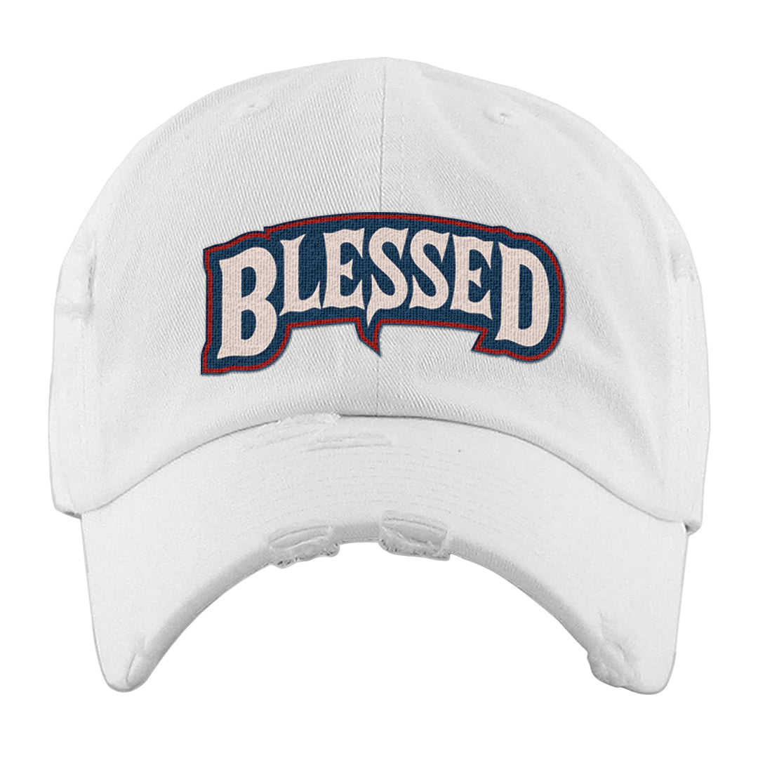 Mi Casa Es Su Casa 8s Distressed Dad Hat | Blessed Arch, White
