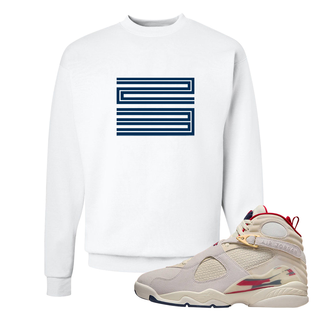 Mi Casa Es Su Casa 8s Crewneck Sweatshirt | Double Line 23, White