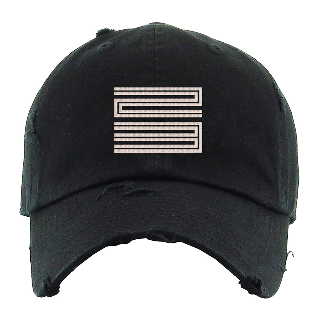Mi Casa Es Su Casa 8s Distressed Dad Hat | Double Line 23, Black