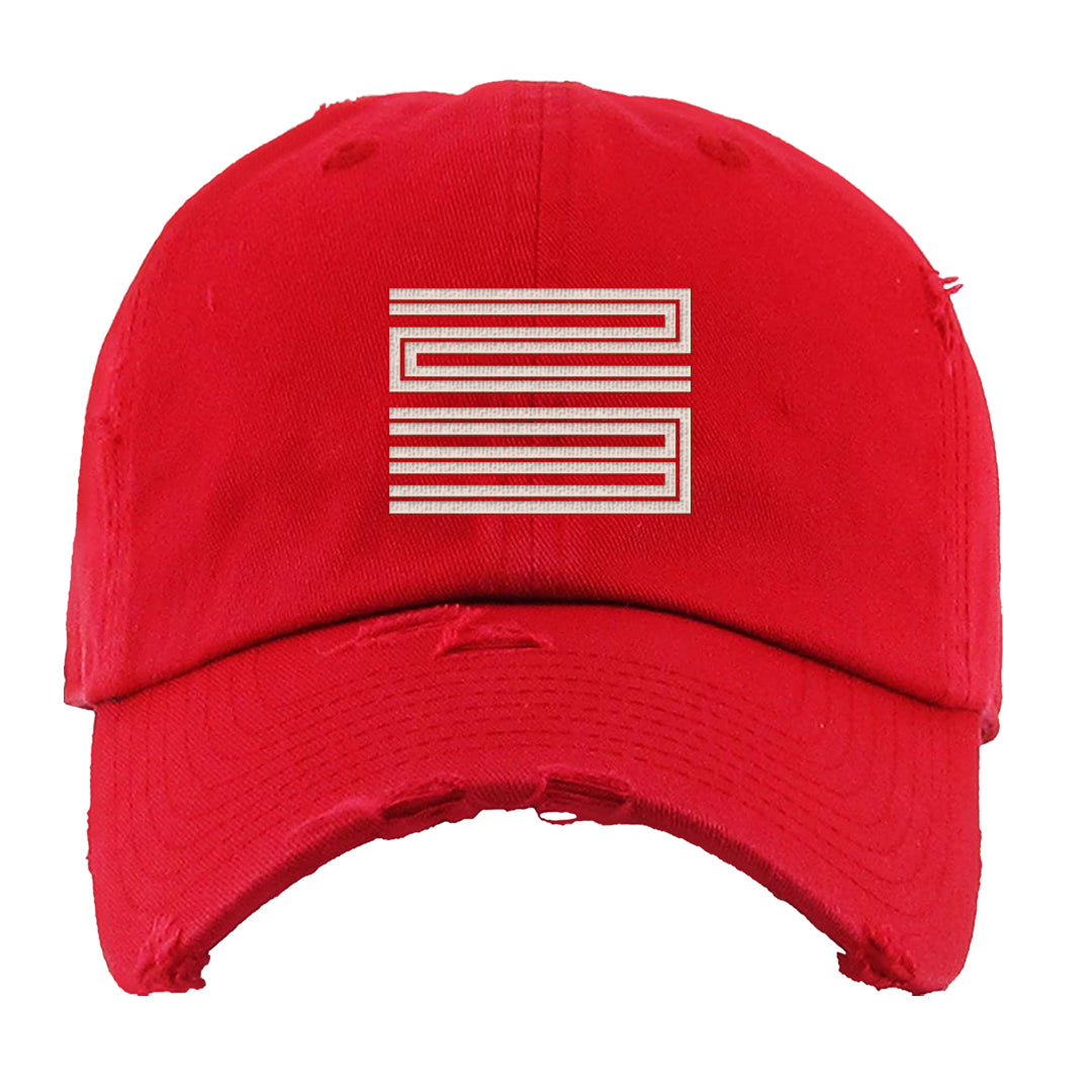 Mi Casa Es Su Casa 8s Distressed Dad Hat | Double Line 23, Red