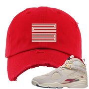 Mi Casa Es Su Casa 8s Distressed Dad Hat | Double Line 23, Red