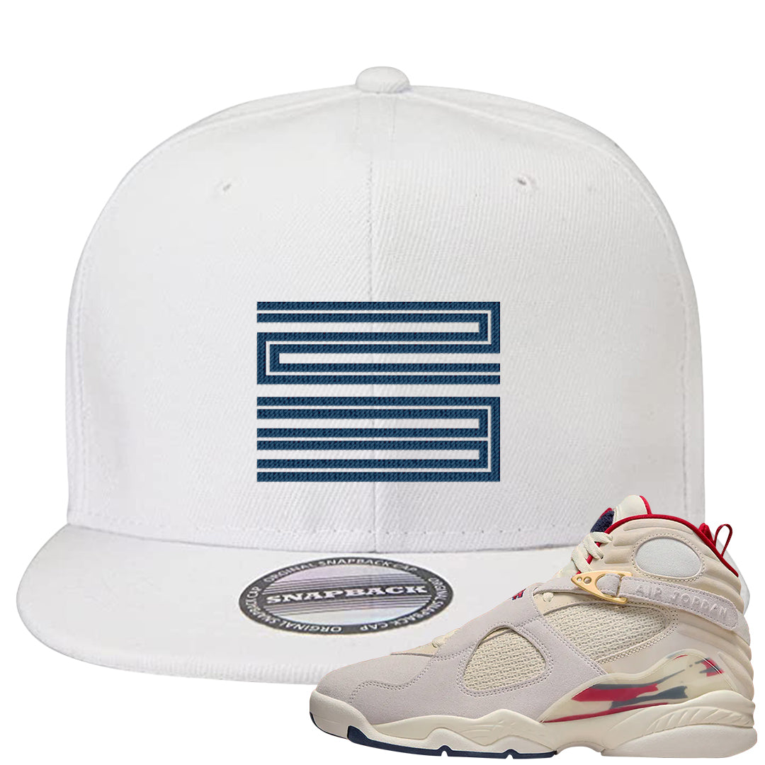 Mi Casa Es Su Casa 8s Snapback Hat | Double Line 23, White
