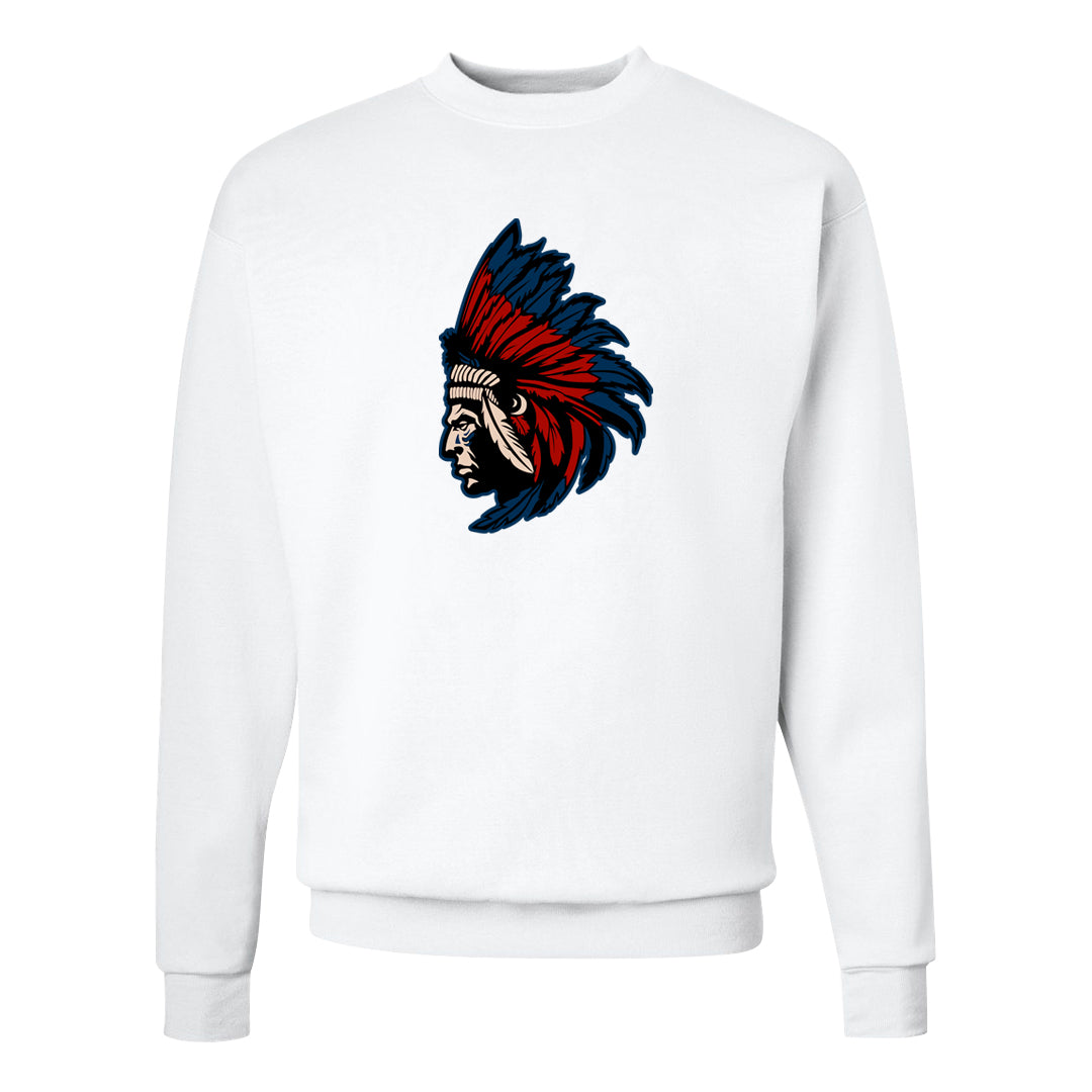 Mi Casa Es Su Casa 8s Crewneck Sweatshirt | Indian Chief, White