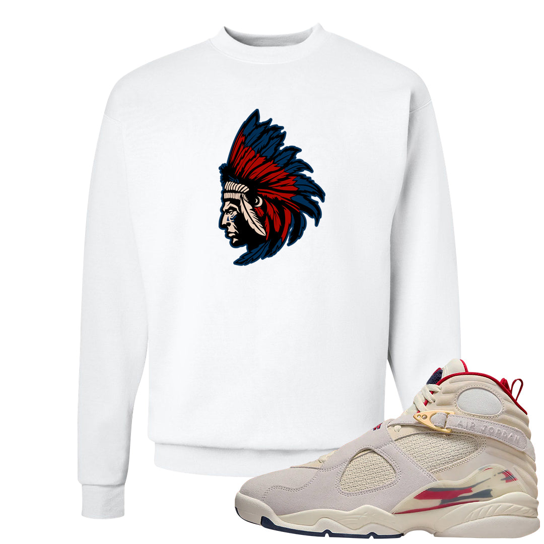 Mi Casa Es Su Casa 8s Crewneck Sweatshirt | Indian Chief, White