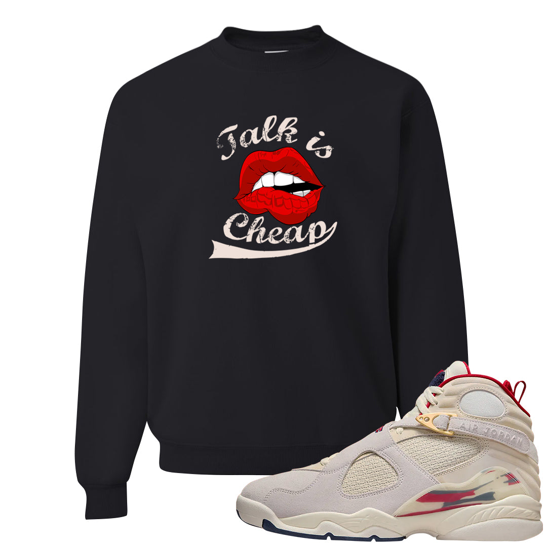 Mi Casa Es Su Casa 8s Crewneck Sweatshirt | Talk Lips, Black