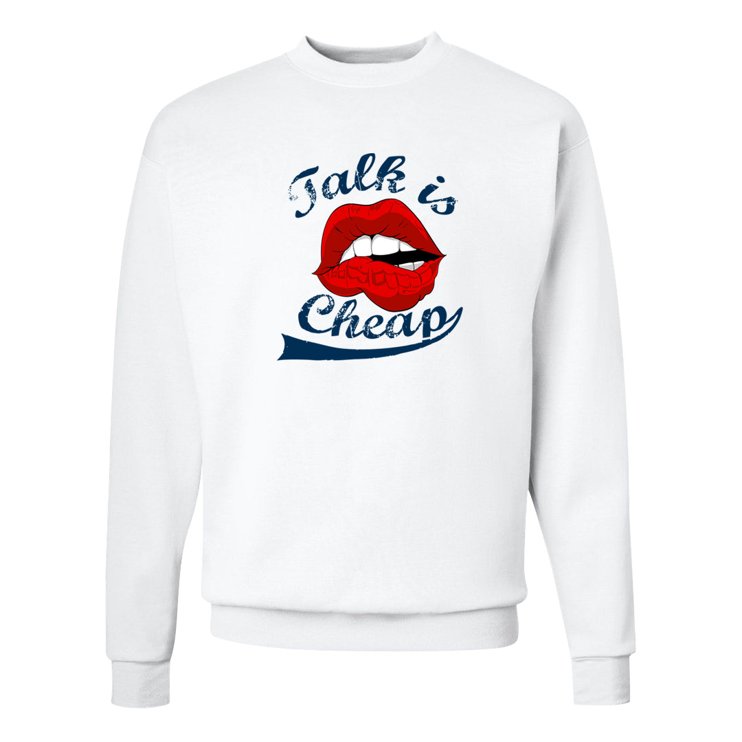 Mi Casa Es Su Casa 8s Crewneck Sweatshirt | Talk Lips, White