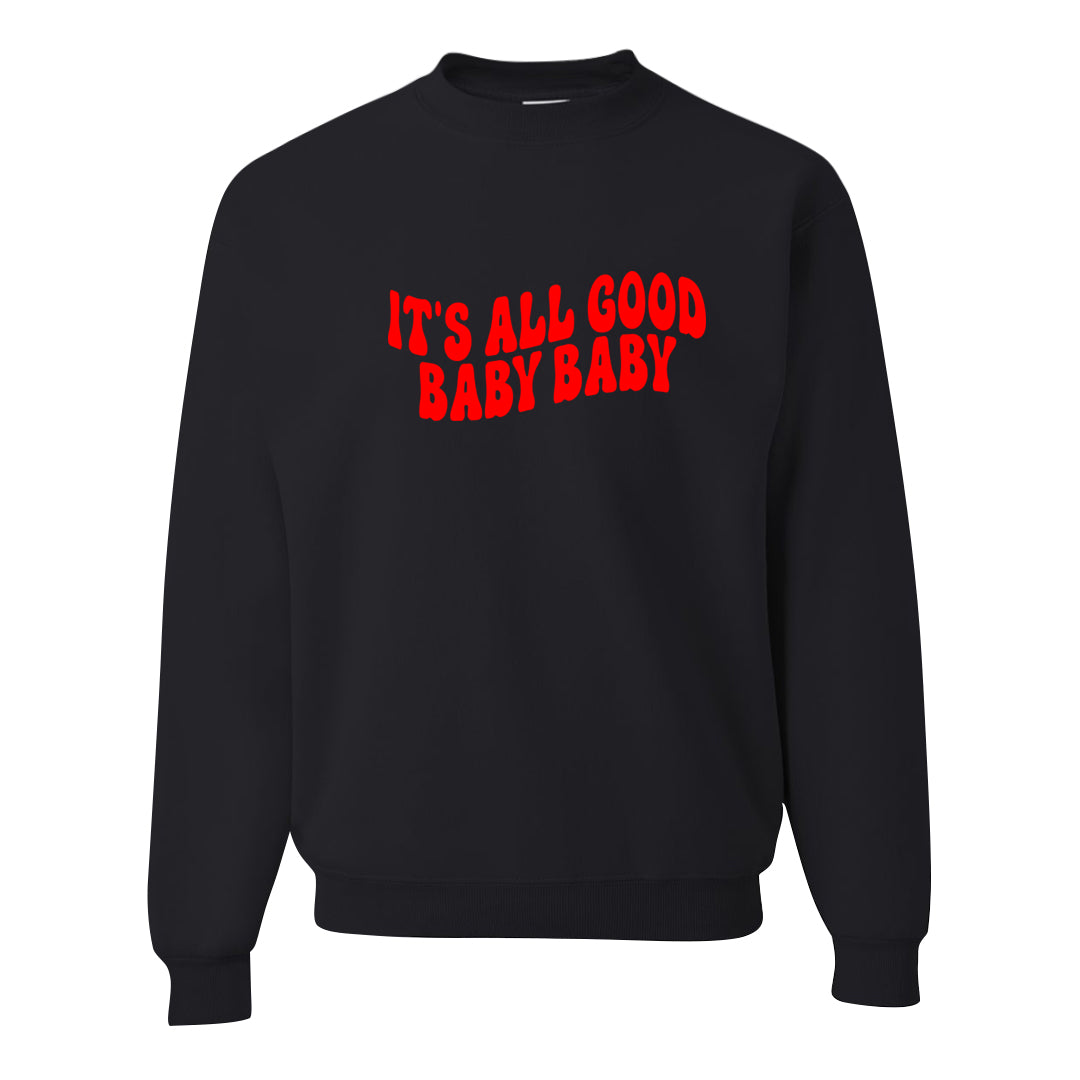 Playoffs 8s Crewneck Sweatshirt | All Good Baby, Black