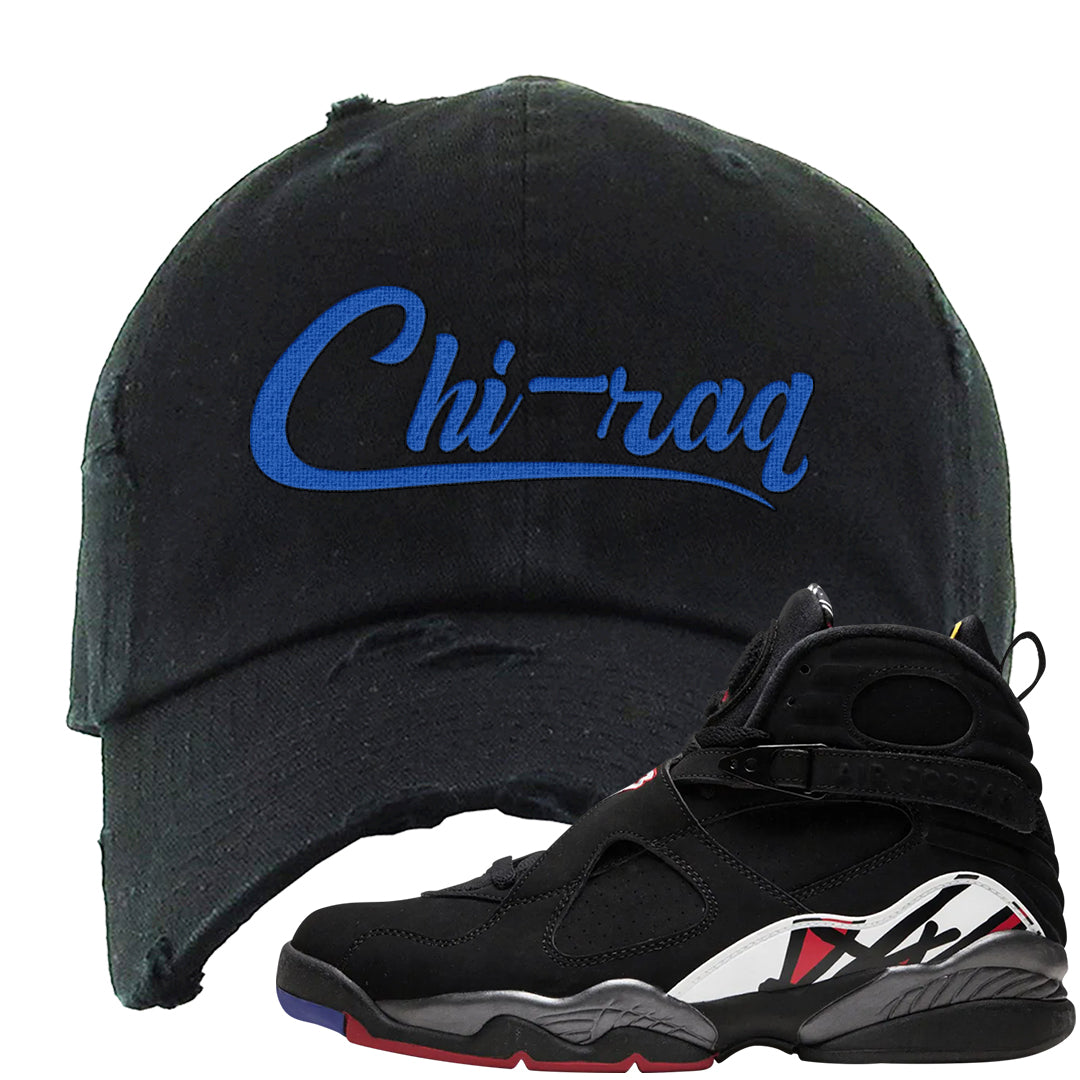 Playoffs 8s Distressed Dad Hat | Chiraq, Black