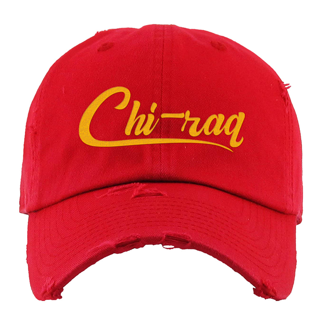 Playoffs 8s Distressed Dad Hat | Chiraq, Red