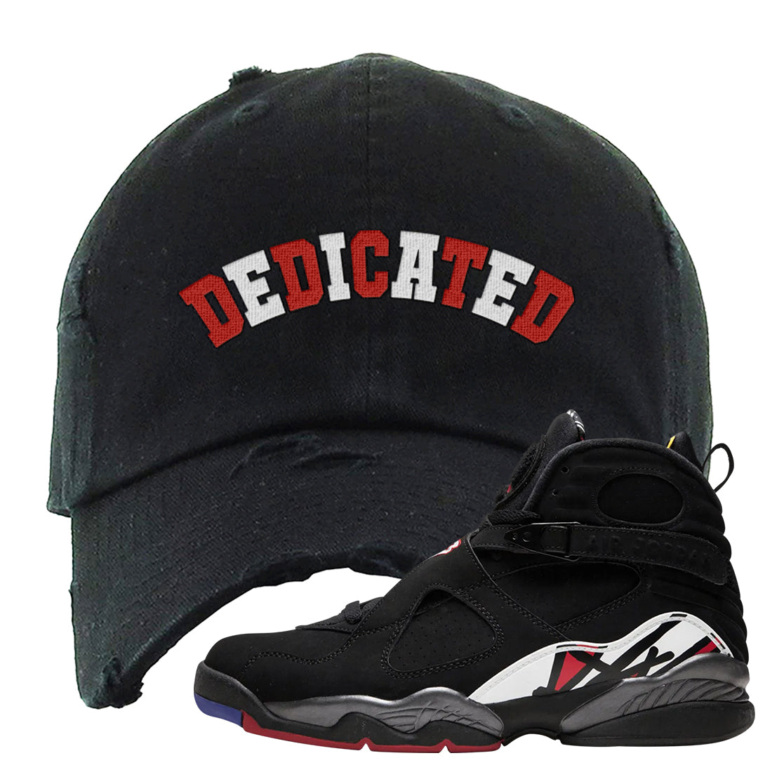 Playoffs 8s Distressed Dad Hat | Dedicated, Black