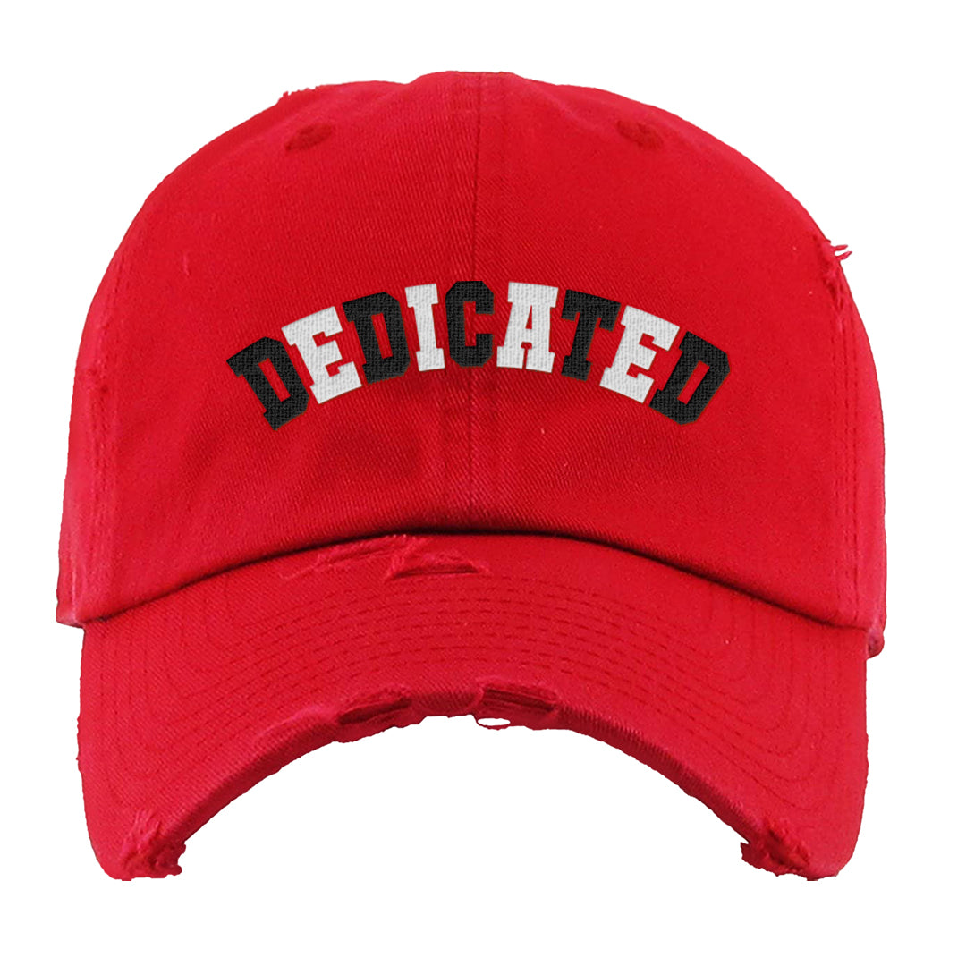 Playoffs 8s Distressed Dad Hat | Dedicated, Red