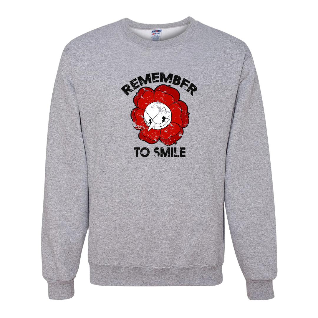 Playoffs 8s Crewneck Sweatshirt | Remember To Smile, Ash