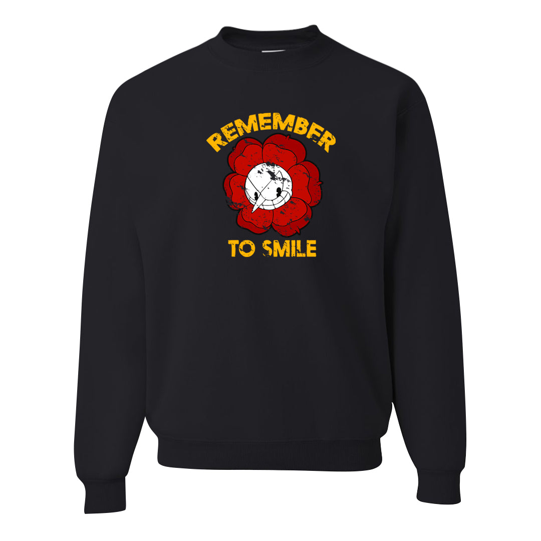 Playoffs 8s Crewneck Sweatshirt | Remember To Smile, Black