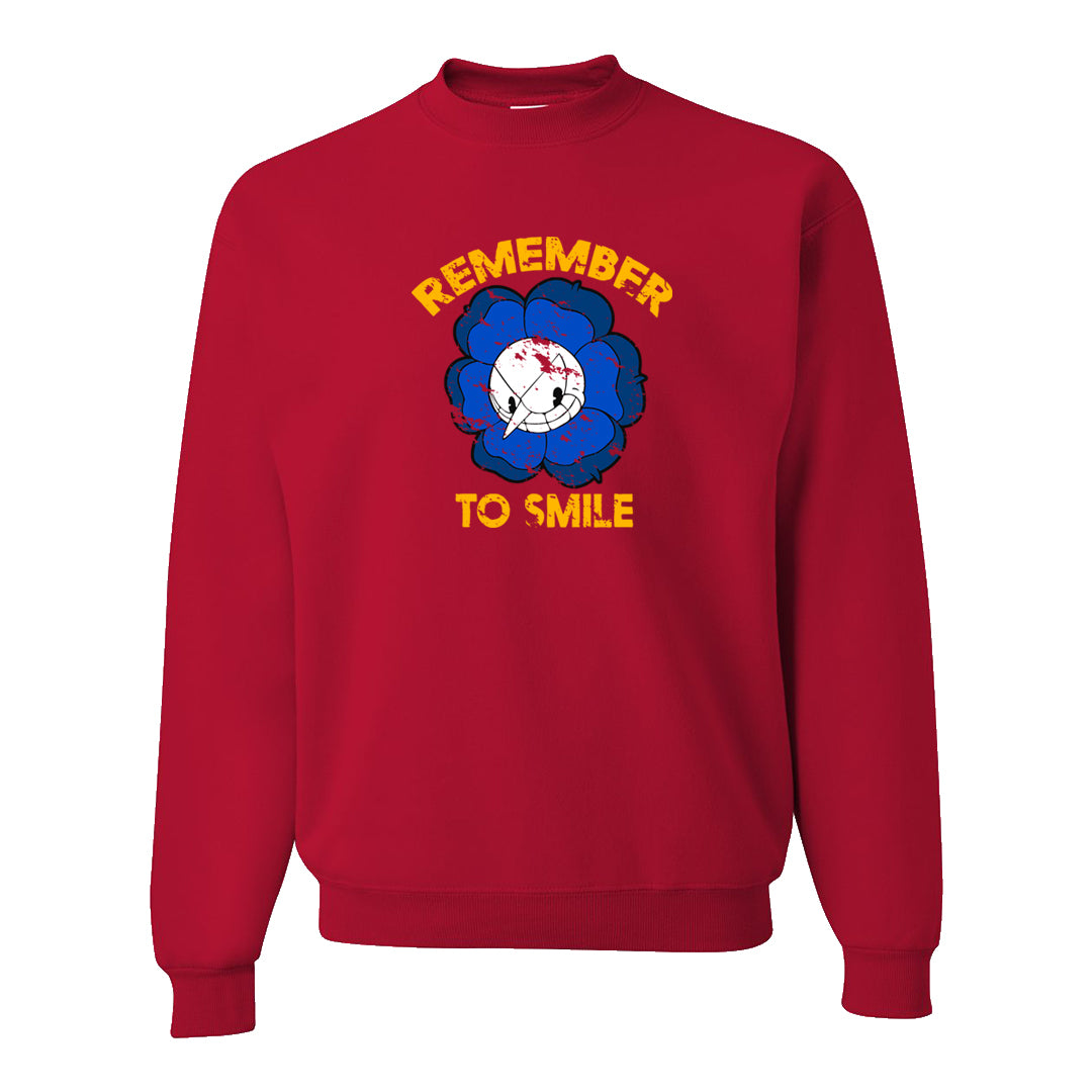 Playoffs 8s Crewneck Sweatshirt | Remember To Smile, Red