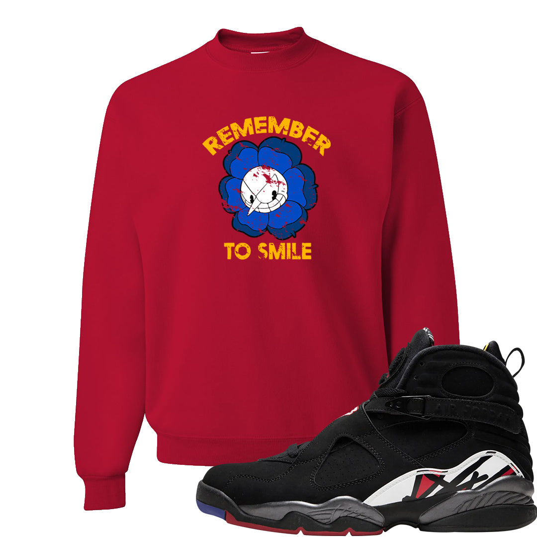 Playoffs 8s Crewneck Sweatshirt | Remember To Smile, Red