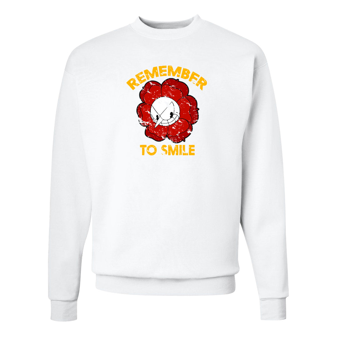 Playoffs 8s Crewneck Sweatshirt | Remember To Smile, White