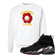 Playoffs 8s Crewneck Sweatshirt | Remember To Smile, White