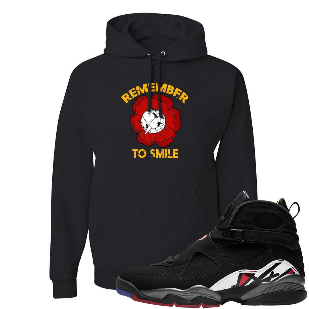 Playoffs 8s Hoodie | Remember To Smile, Black