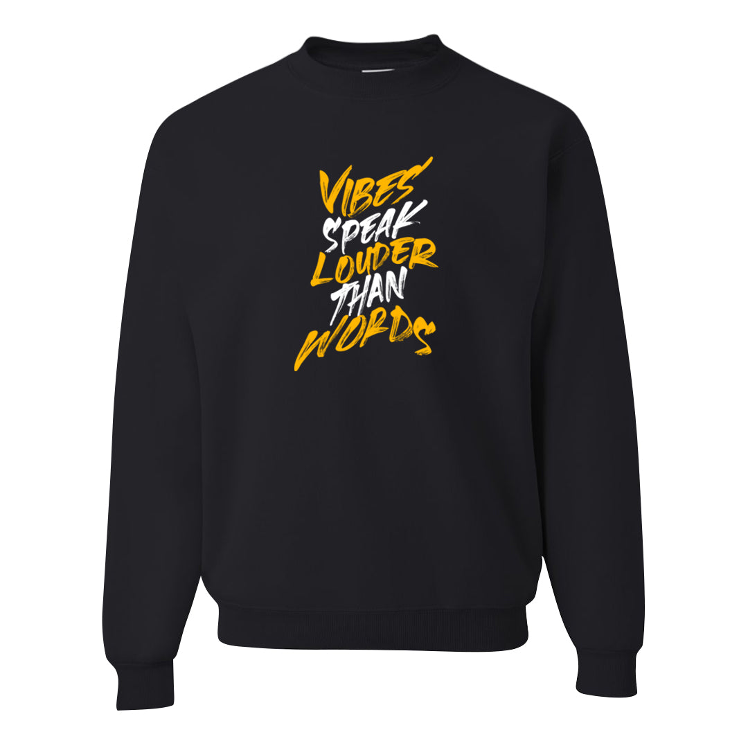 Playoffs 8s Crewneck Sweatshirt | Vibes Speak Louder Than Words, Black