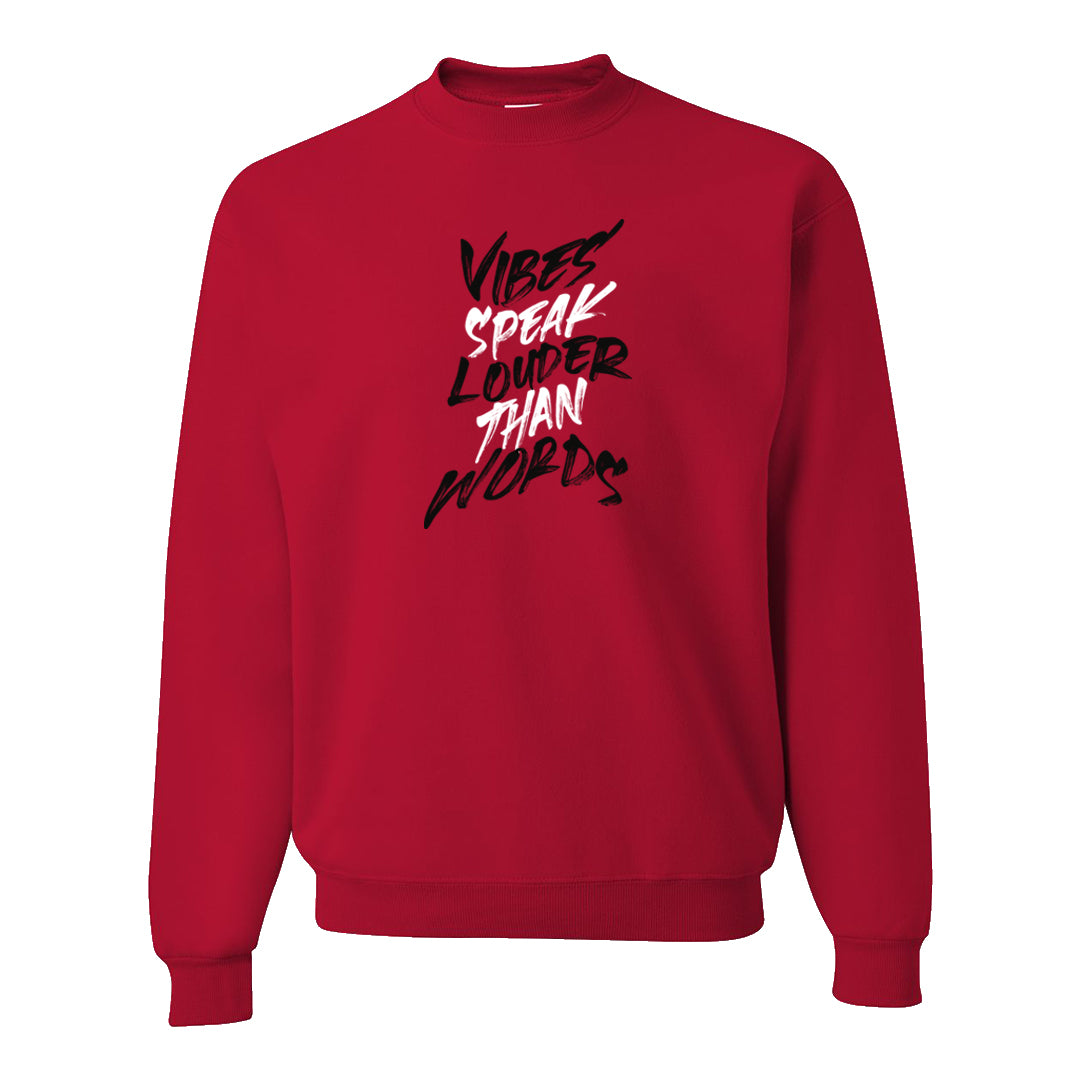 Playoffs 8s Crewneck Sweatshirt | Vibes Speak Louder Than Words, Red