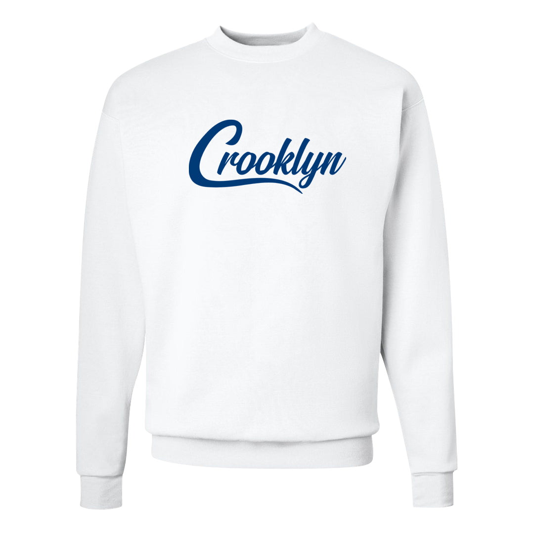 Blue Floods 1s Crewneck Sweatshirt | Crooklyn, White