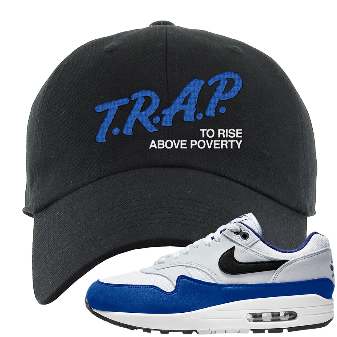 Blue Floods 1s Dad Hat | Trap To Rise Above Poverty, Black