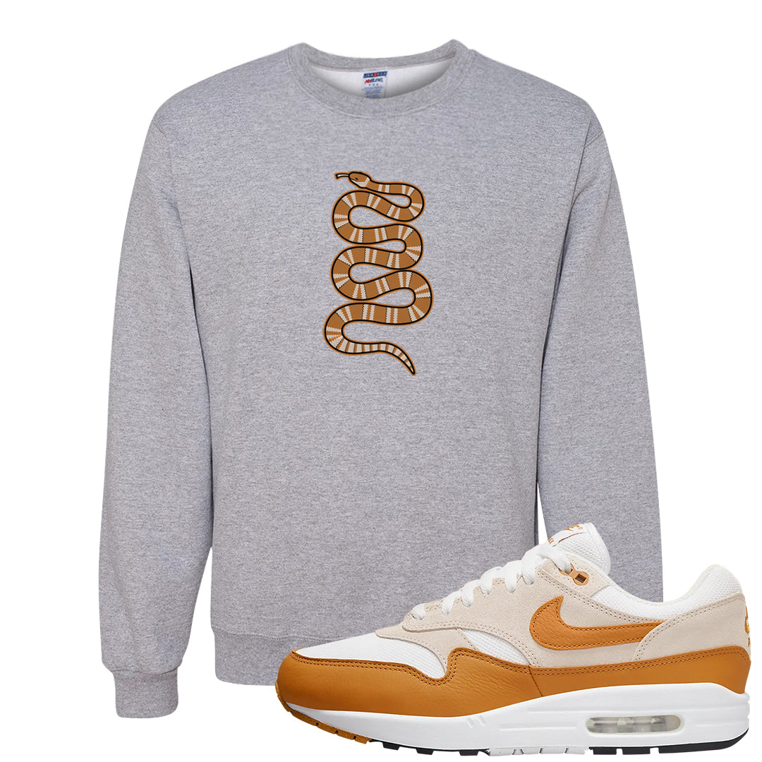 Bronze 1s Crewneck Sweatshirt | Coiled Snake, Ash