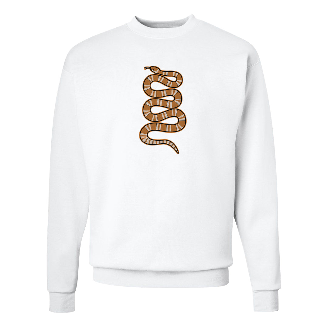 Bronze 1s Crewneck Sweatshirt | Coiled Snake, White