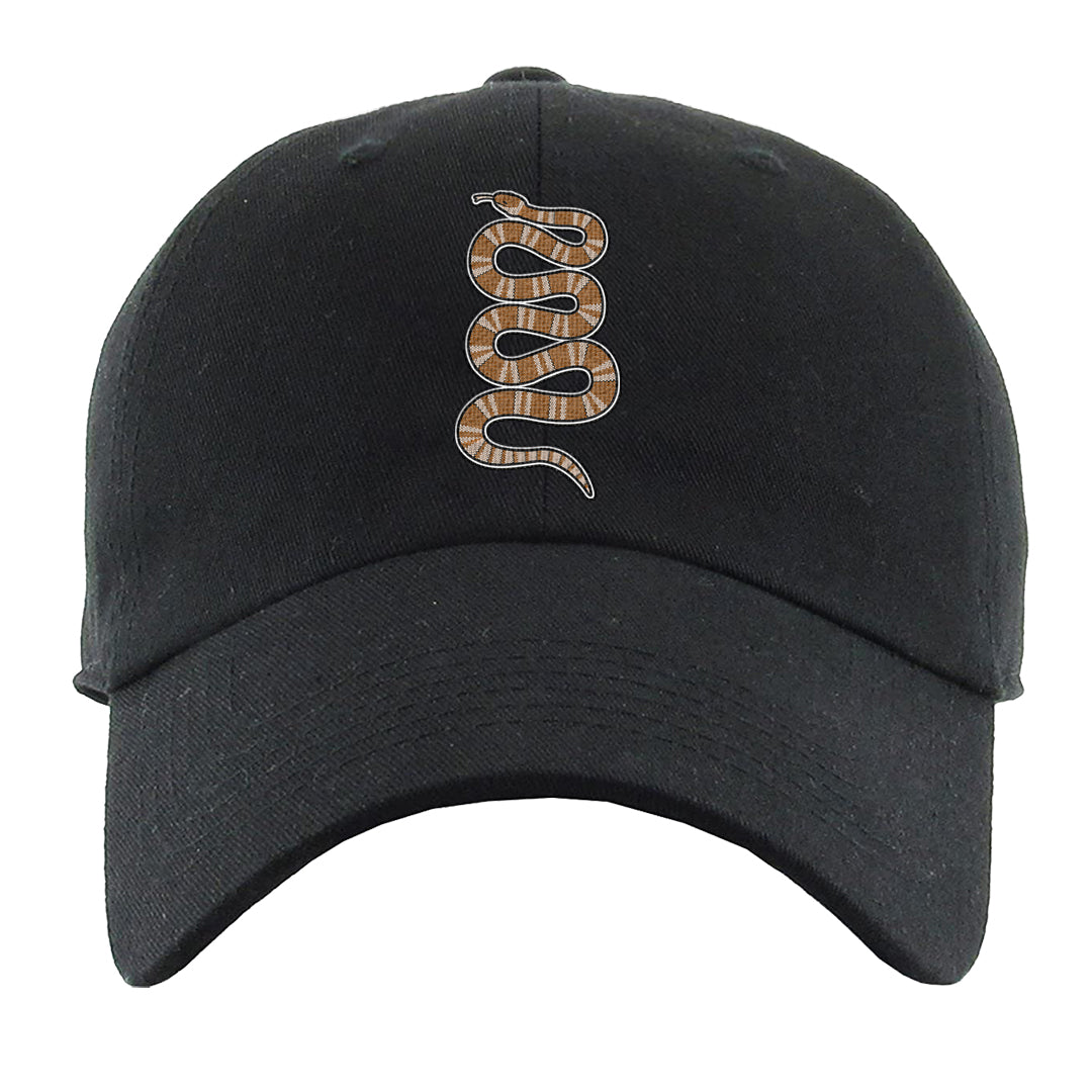 Bronze 1s Dad Hat | Coiled Snake, Black