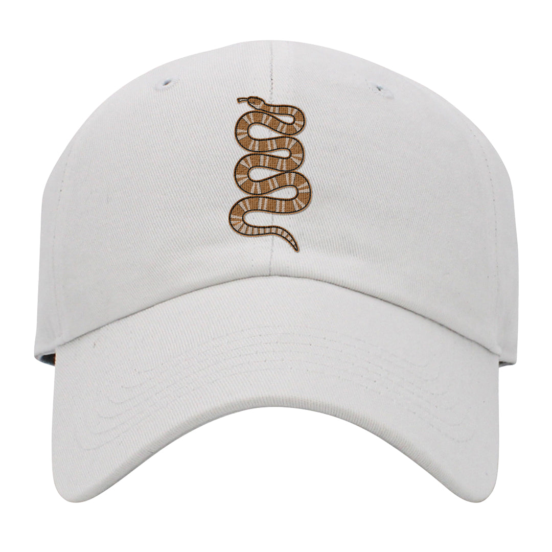 Bronze 1s Dad Hat | Coiled Snake, White