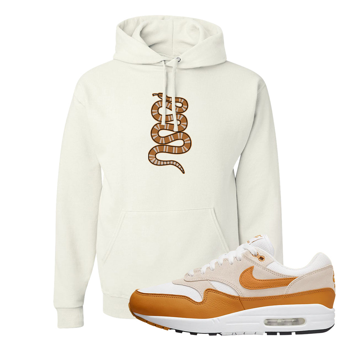 Bronze 1s Hoodie | Coiled Snake, White
