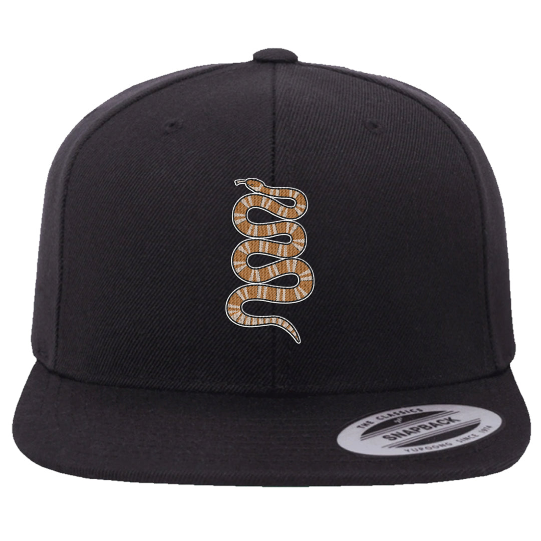 Bronze 1s Snapback Hat | Coiled Snake, Black