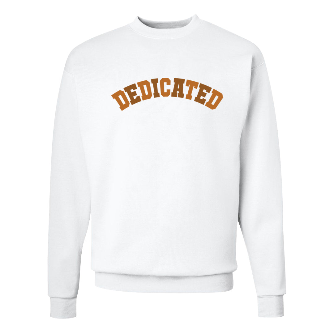 Bronze 1s Crewneck Sweatshirt | Dedicated, White