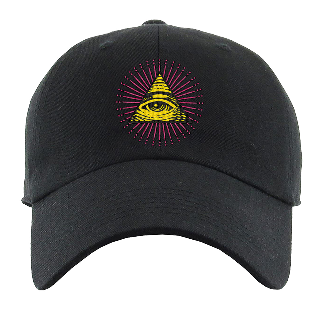 Familia Hyper Pink 1s Dad Hat | All Seeing Eye, Black