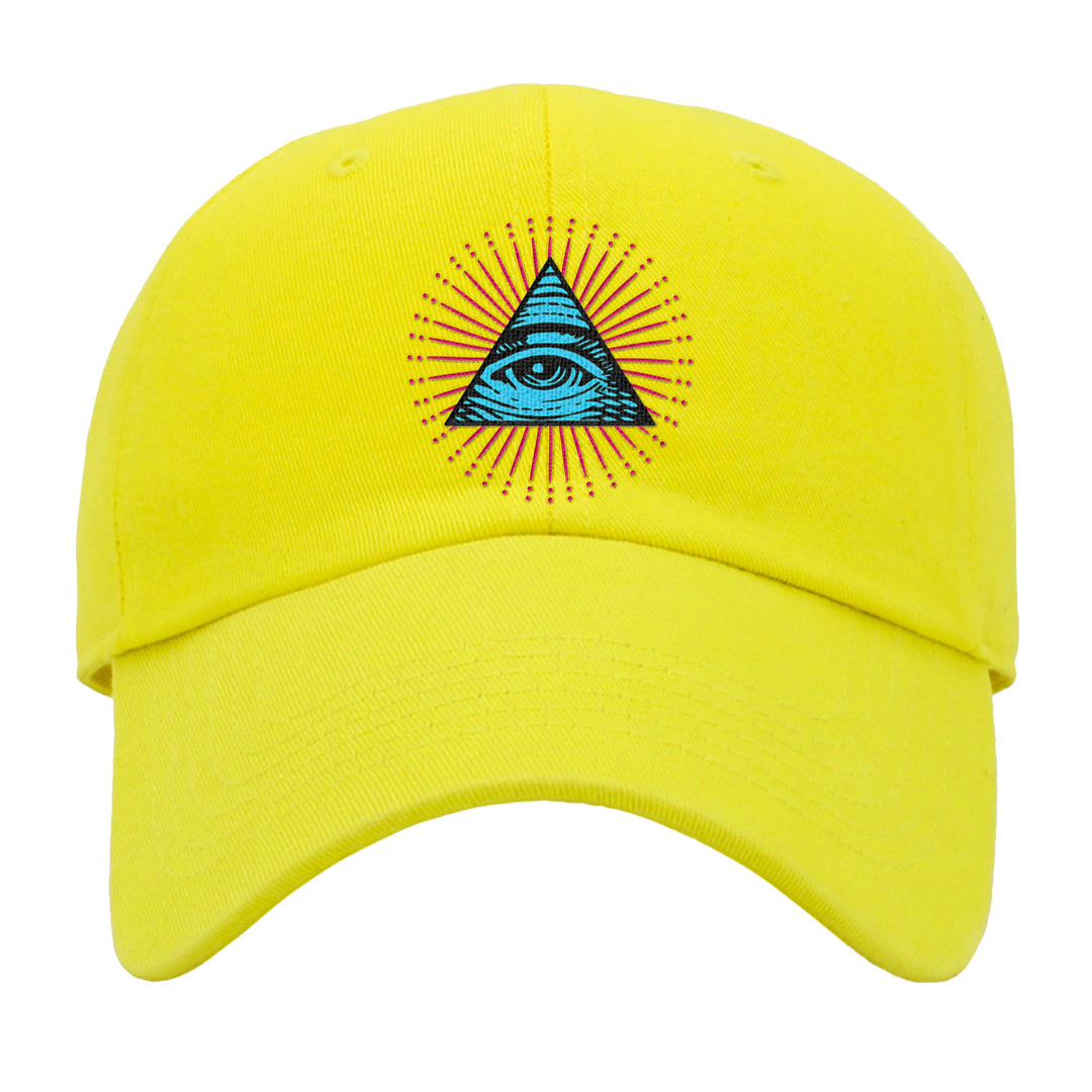 Familia Hyper Pink 1s Dad Hat | All Seeing Eye, Yellow