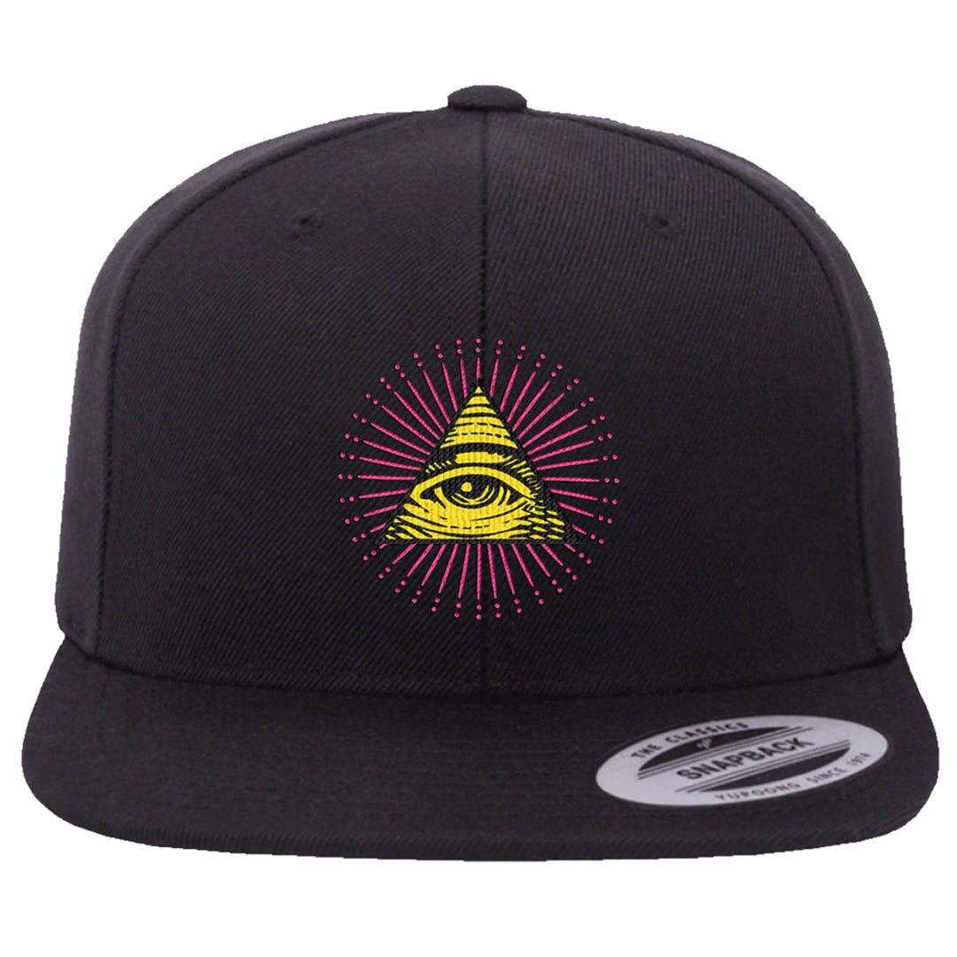 Familia Hyper Pink 1s Snapback Hat | All Seeing Eye, Black