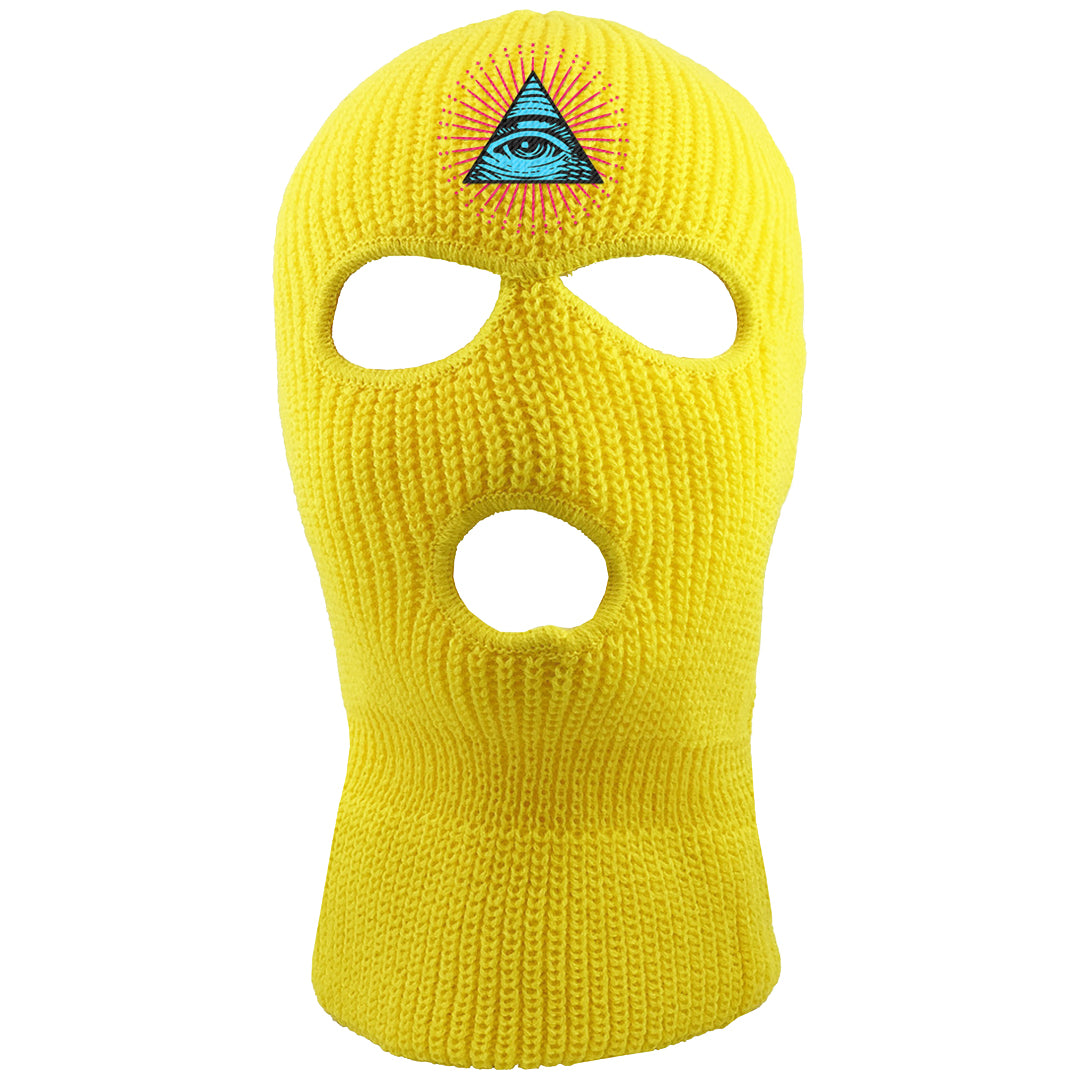 Familia Hyper Pink 1s Ski Mask | All Seeing Eye, Yellow