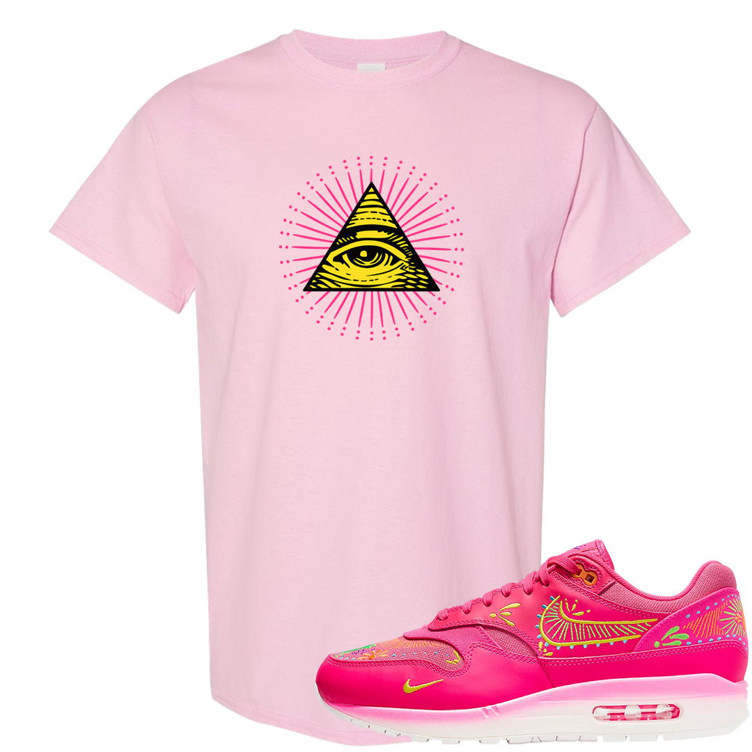 Familia Hyper Pink 1s T Shirt | All Seeing Eye, Light Pink