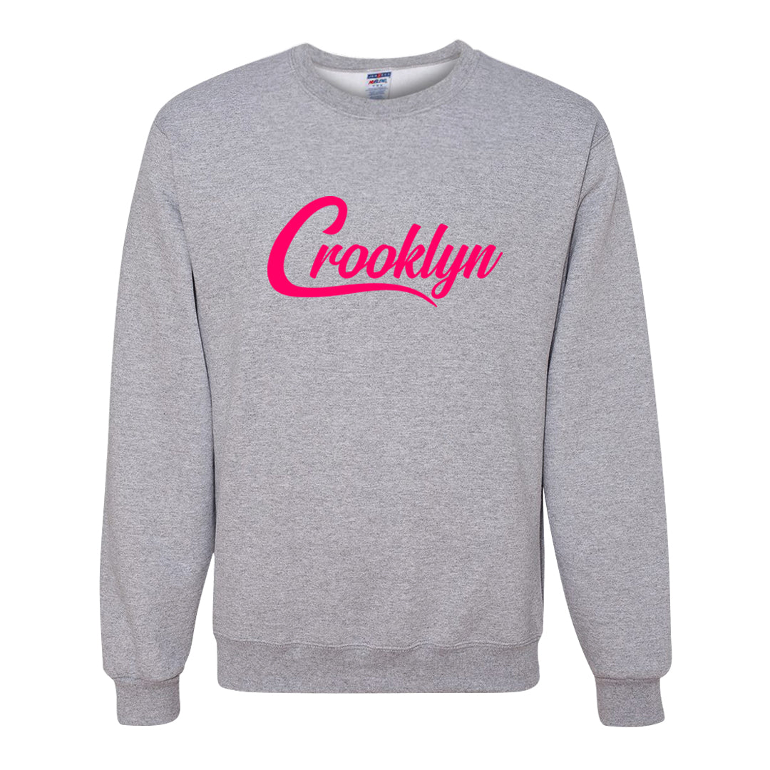 Familia Hyper Pink 1s Crewneck Sweatshirt | Crooklyn, Ash