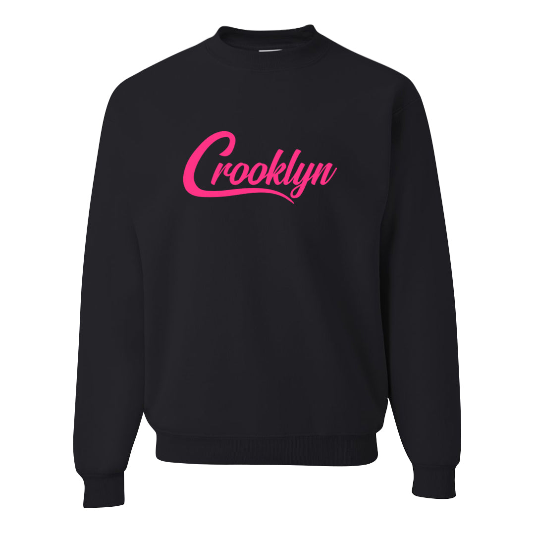 Familia Hyper Pink 1s Crewneck Sweatshirt | Crooklyn, Black