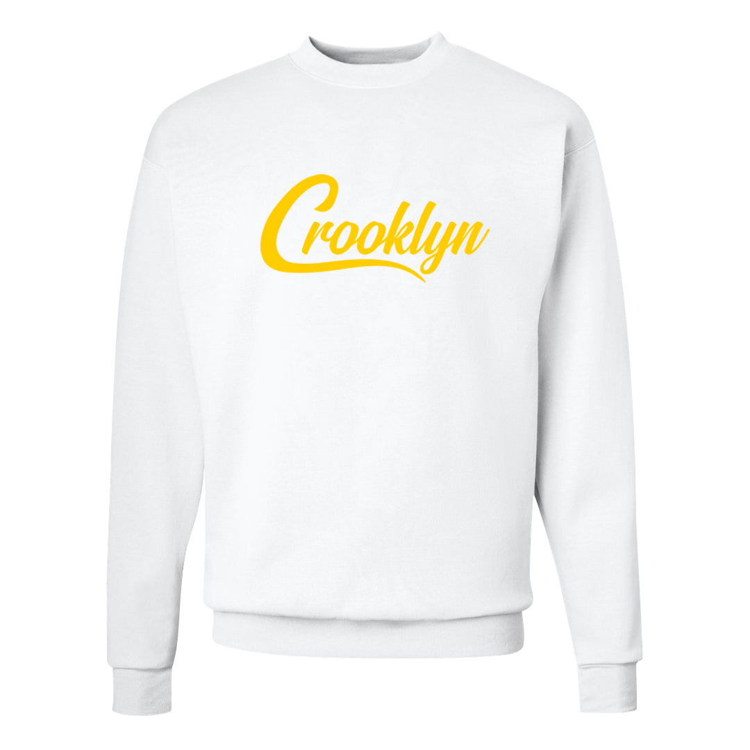 Familia Hyper Pink 1s Crewneck Sweatshirt | Crooklyn, White