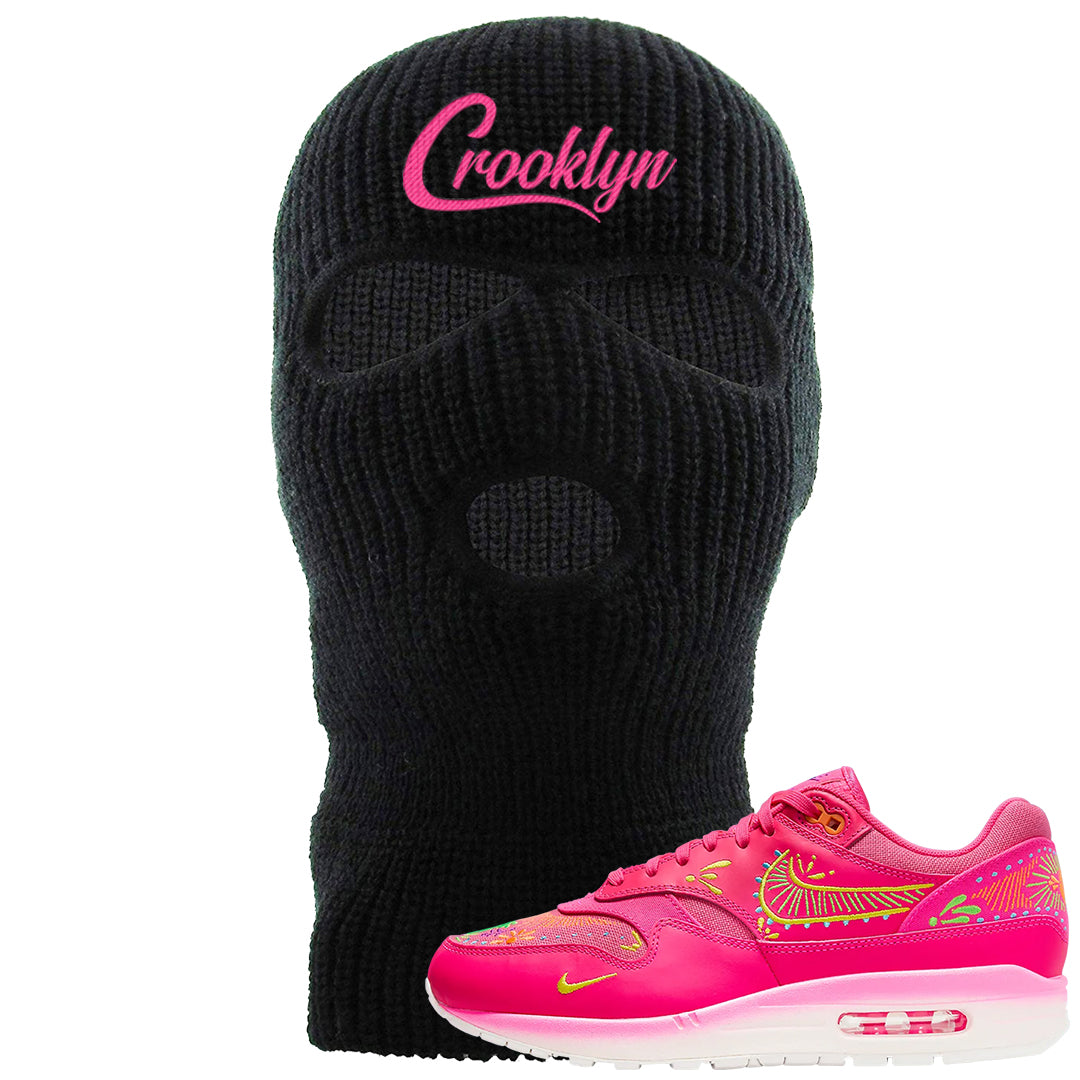 Familia Hyper Pink 1s Ski Mask | Crooklyn, Black