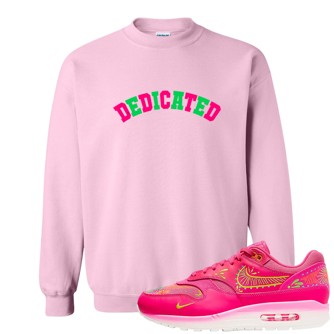 Familia Hyper Pink 1s Crewneck Sweatshirt | Dedicated, Light Pink