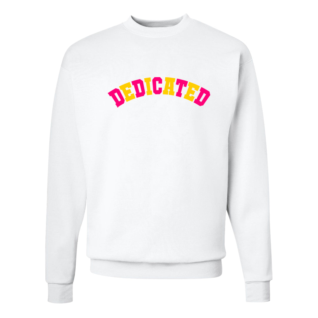 Familia Hyper Pink 1s Crewneck Sweatshirt | Dedicated, White