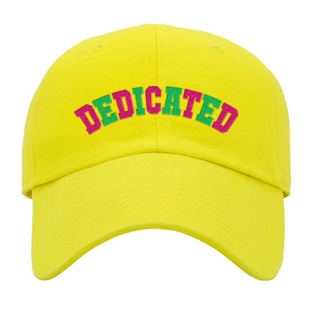Familia Hyper Pink 1s Dad Hat | Dedicated, Yellow