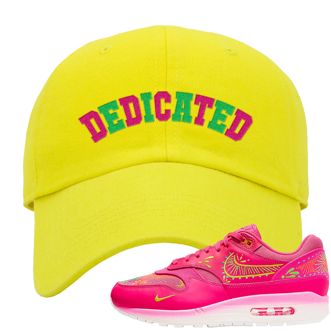 Familia Hyper Pink 1s Dad Hat | Dedicated, Yellow