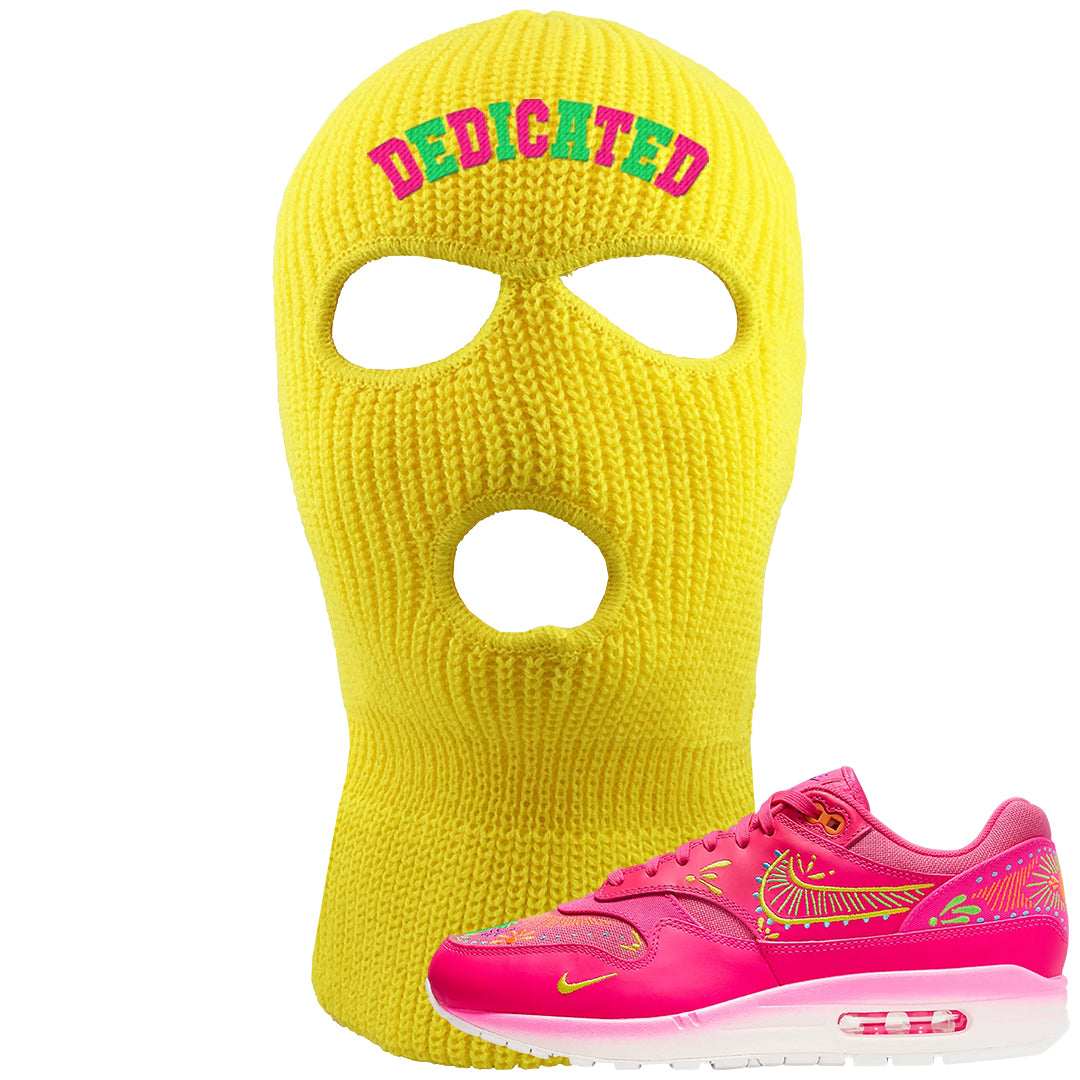 Familia Hyper Pink 1s Ski Mask | Dedicated, Yellow