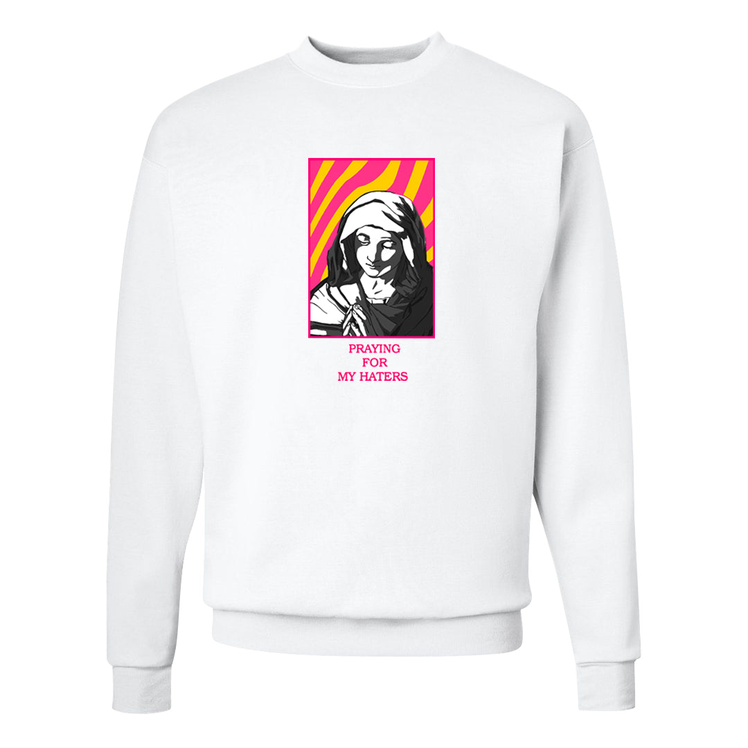 Familia Hyper Pink 1s Crewneck Sweatshirt | God Told Me, White
