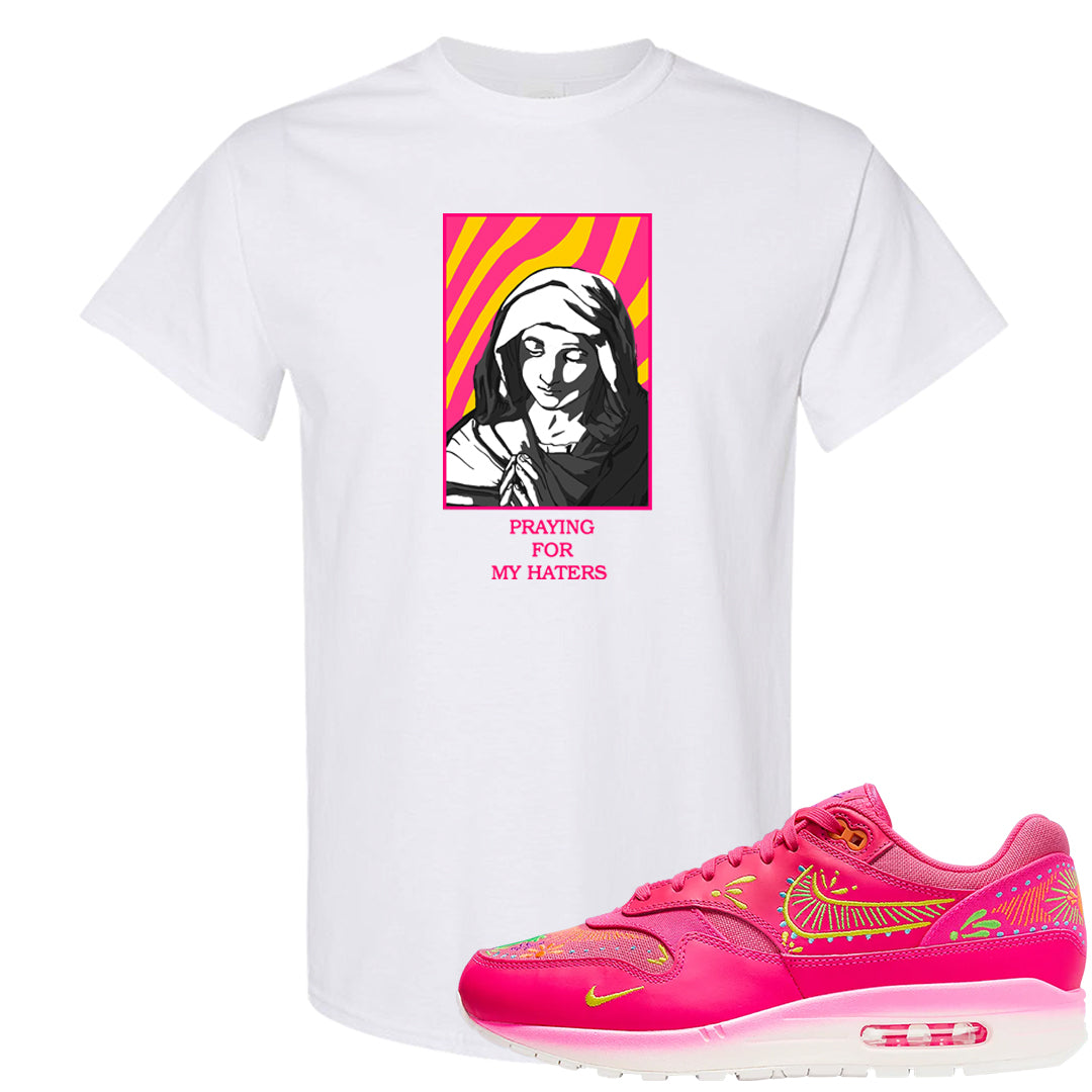 Familia Hyper Pink 1s T Shirt | God Told Me, White