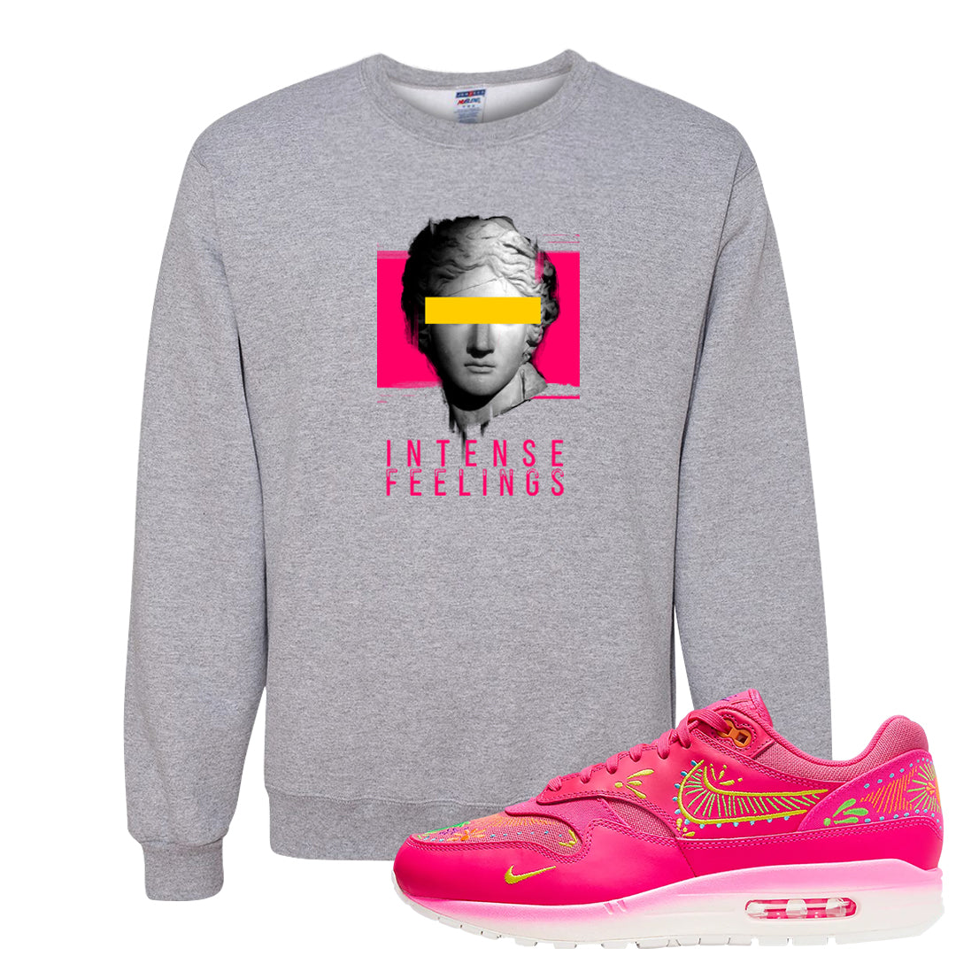 Familia Hyper Pink 1s Crewneck Sweatshirt | Intense Feelings, Ash